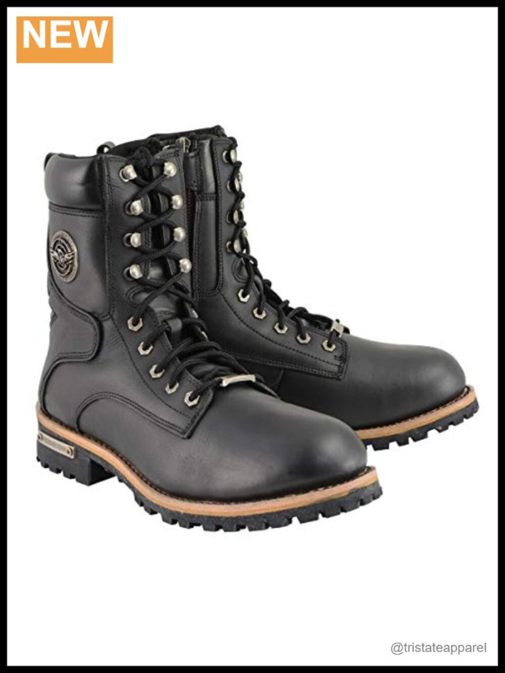 Full Grain Leather Lace-Up Logger Work Boots Wide Width